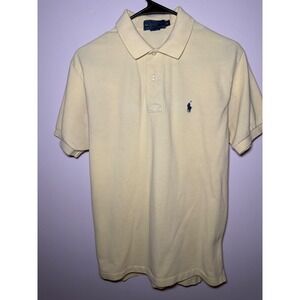 Polo Ralph Lauren Men Medium Classic Fit Yellow Short Sleeve Cotton Polo Shirt